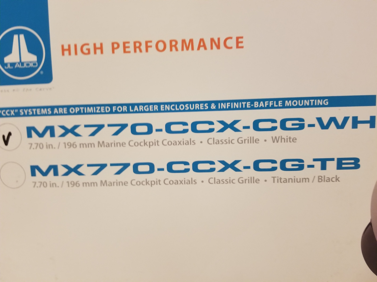 JL Audio MX770-CCX-CG-WH CLASSIC GRILL WHITE 7.7