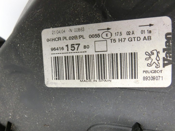 Peugeot 307 CC 03-05 Scheinwerfer Links Peugeot 307 CC 03-05 21.05.2004 9641615780 89309071 gebraucht Vorschau 5