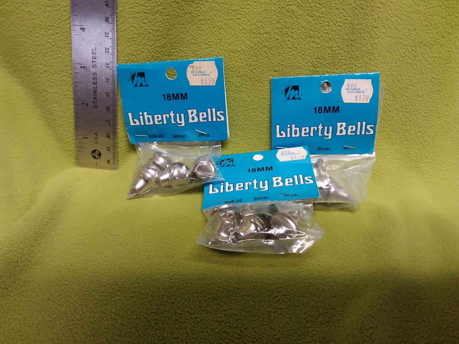 Mangelsen`s Liberty Bells 18MM Silver-3 packages-27 pieces