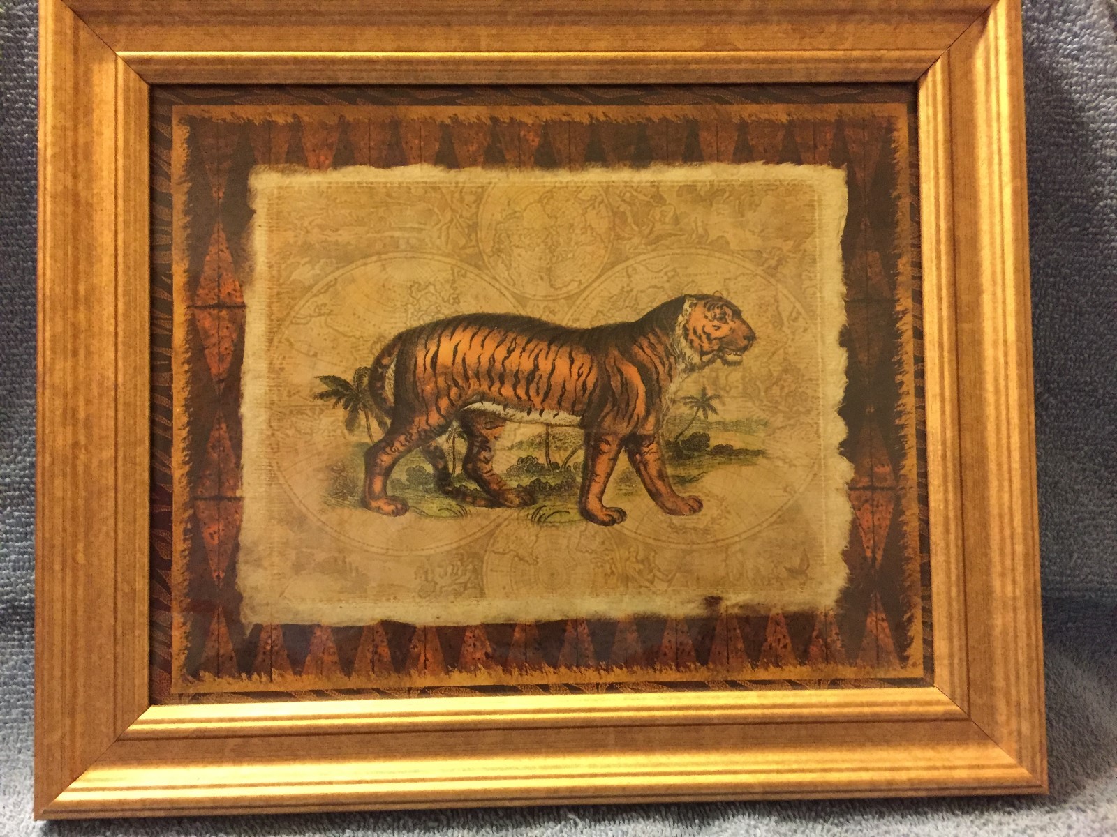 Tiger Safari Wall Art in a Gold Classique Mica Frame 10