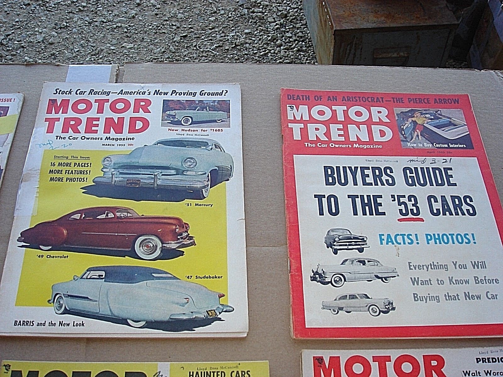 Lot of 12 VINTAGE 1953 MOTOR TREND CAR MAGAZINE Complete Year Chevy Ford Mopar