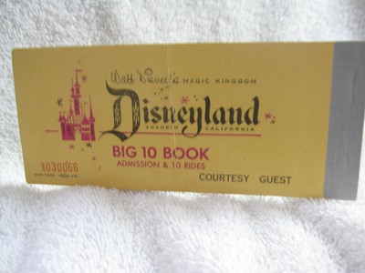 1958 vtg Disneyland Any Age ticket coupon book booklet original Disney 1950's