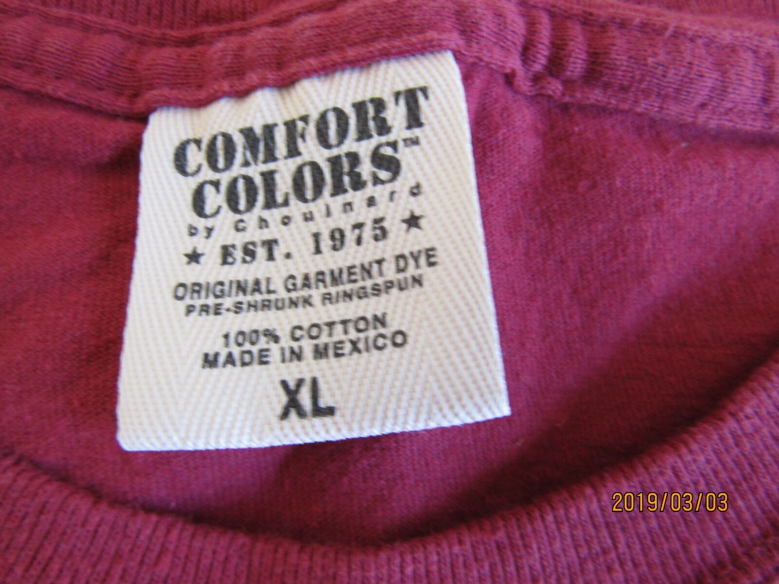 True Value Hardware Storesmens XL tee comfort colors bergundy