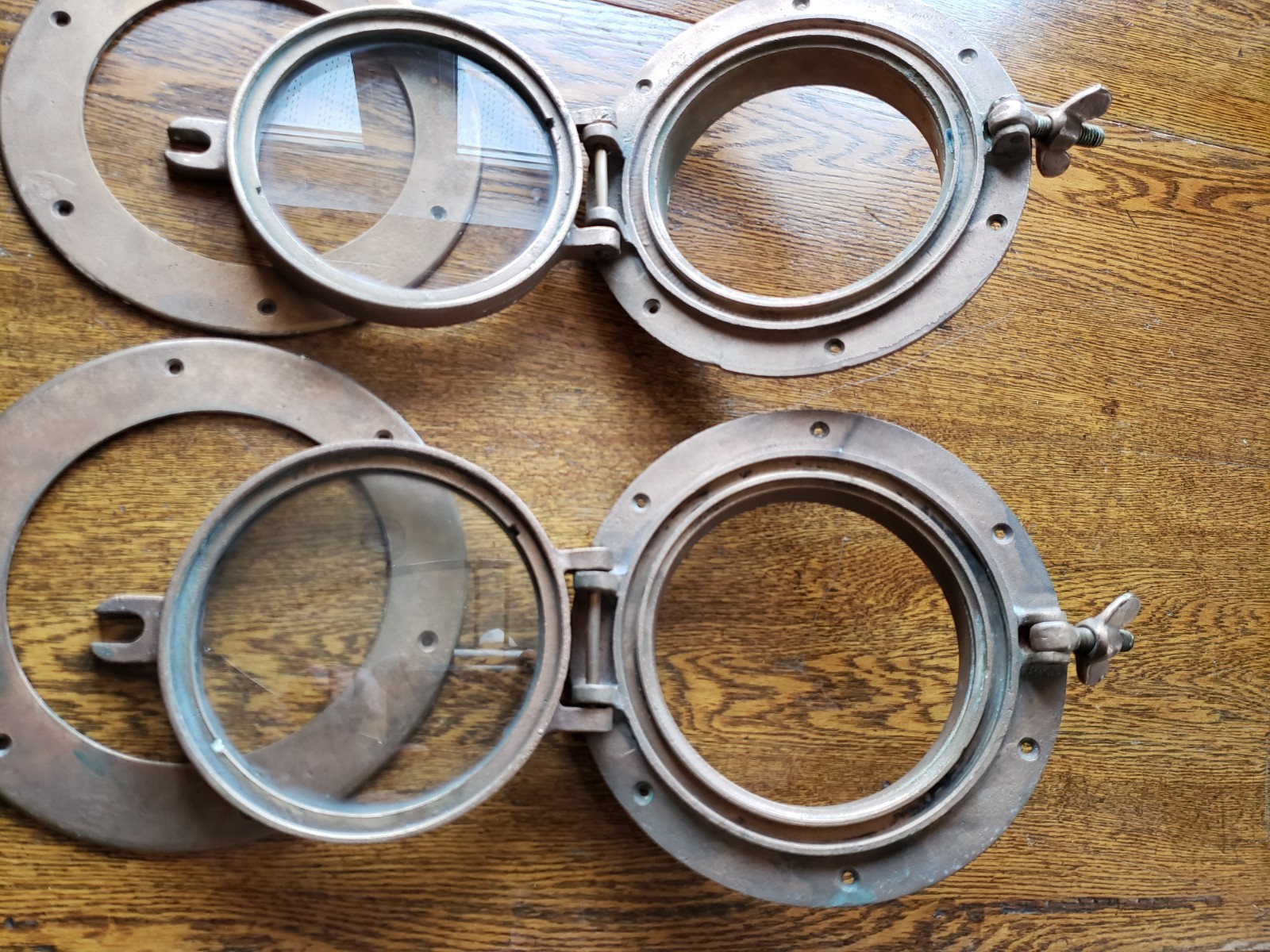 Vintage Ships 2 Port Hole Nautical Brass Antique Boat Marine Maritime lot