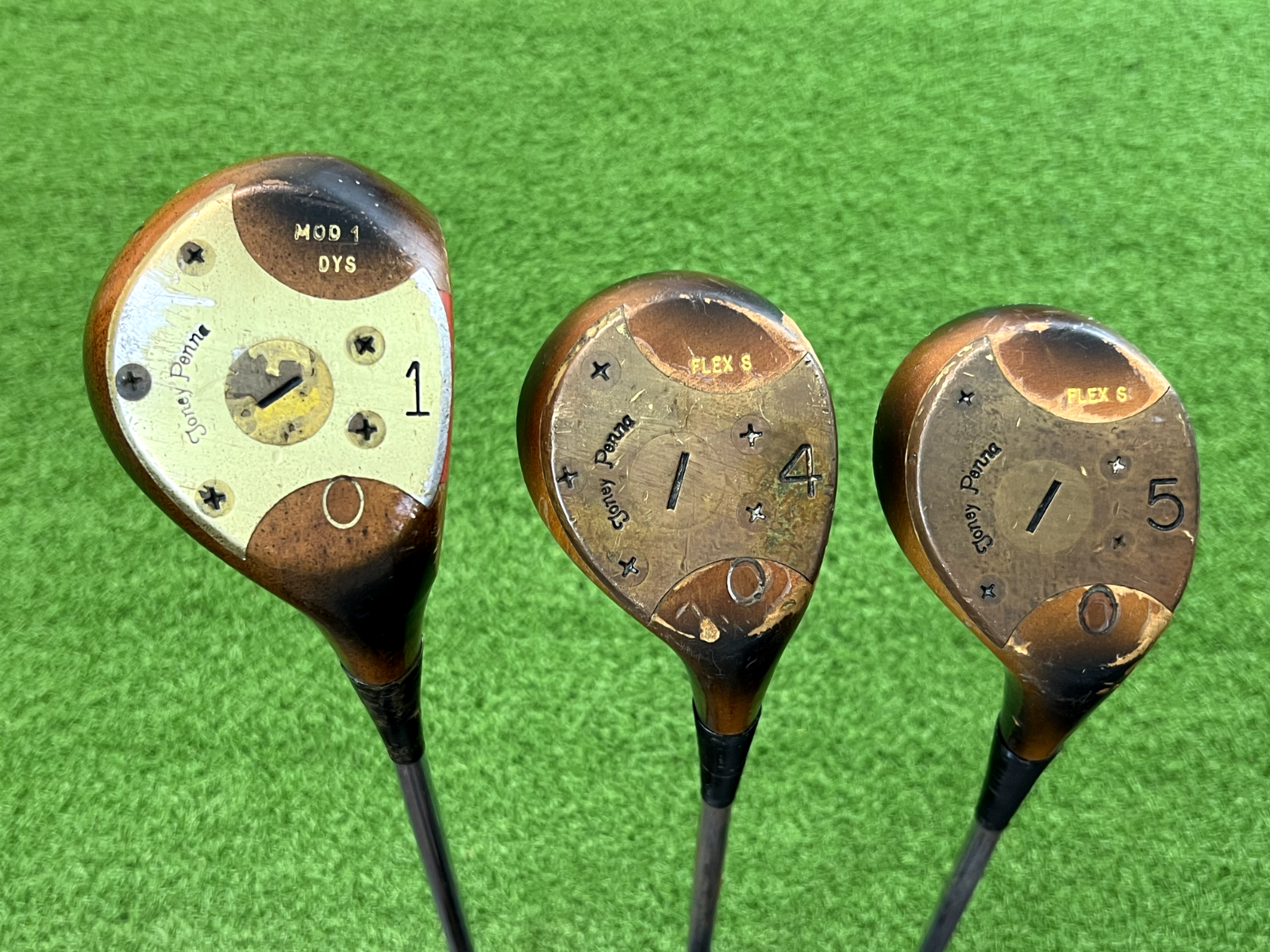TONEY PENNA PERSIMMON MOD 1 DRIVER + 4 & 5 WOOD SET Right