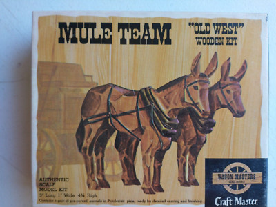 2 Carved Mules by Craft Master Products- New in the box