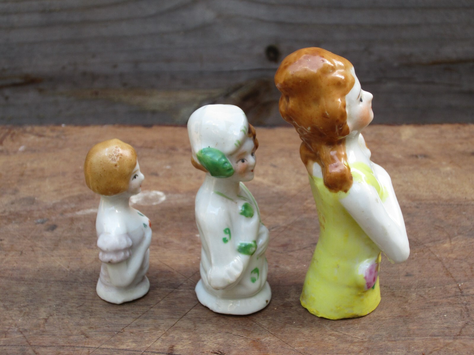 SET OF 3 Made in JAPAN PIN CUSHION HALF DOLLS .. CUTE !