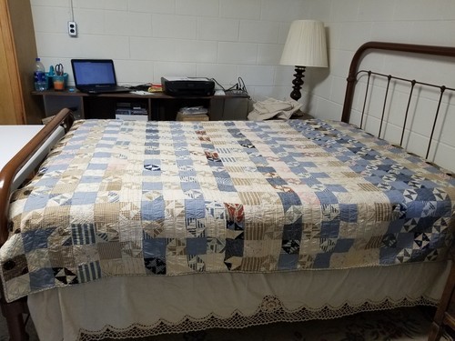 Antique Handmade Quilt 1900's Full Size 78X78