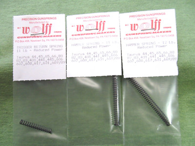 3 NOS Wolff Springs for Taurus Revolvers - See Pics of Labels for Models Fit