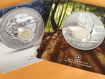 $20 for $20 wolf and hockey silver coins - royal canadian mint