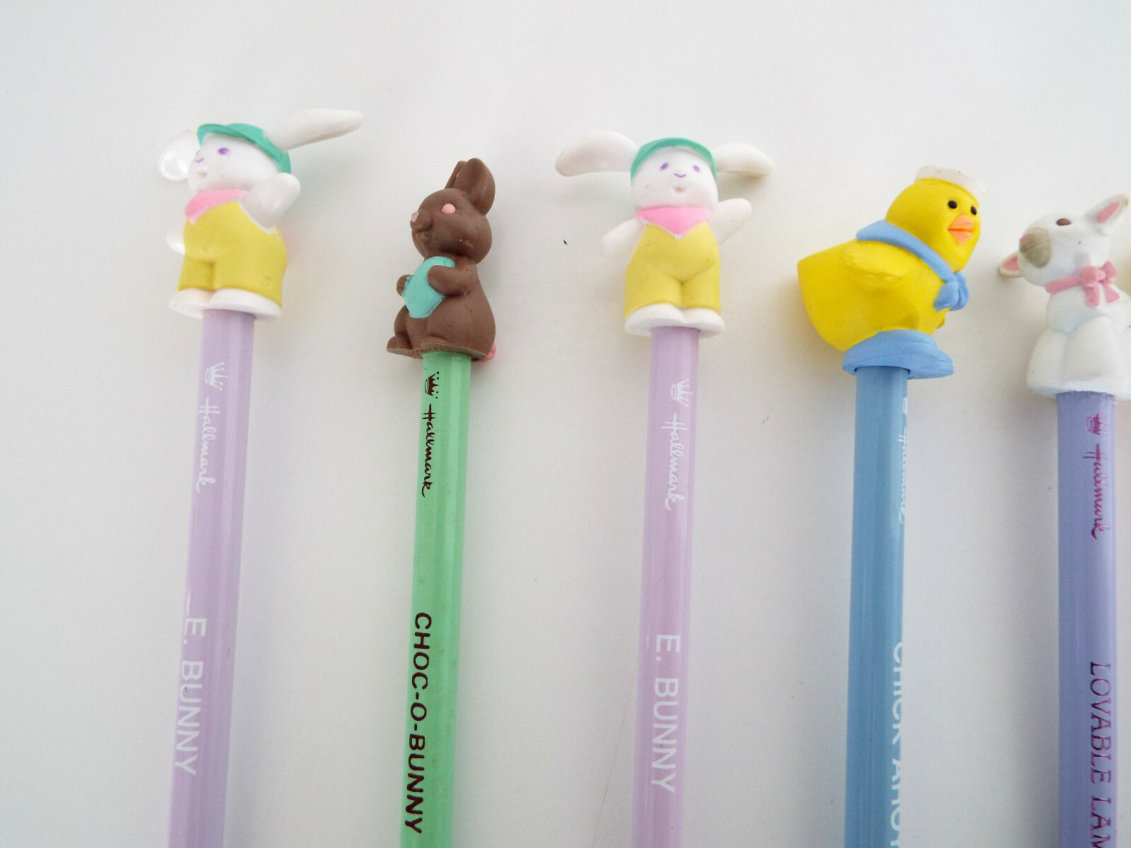 14 PENCILS TOPPERS Vintage Easter Applause Hallmark Russ Pen Chick Bunny Lamb