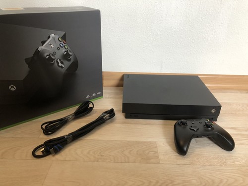 Microsoft Xbox One X Spielekonsole 1TB 4K HDR Schwarz mit Controller vom Händler