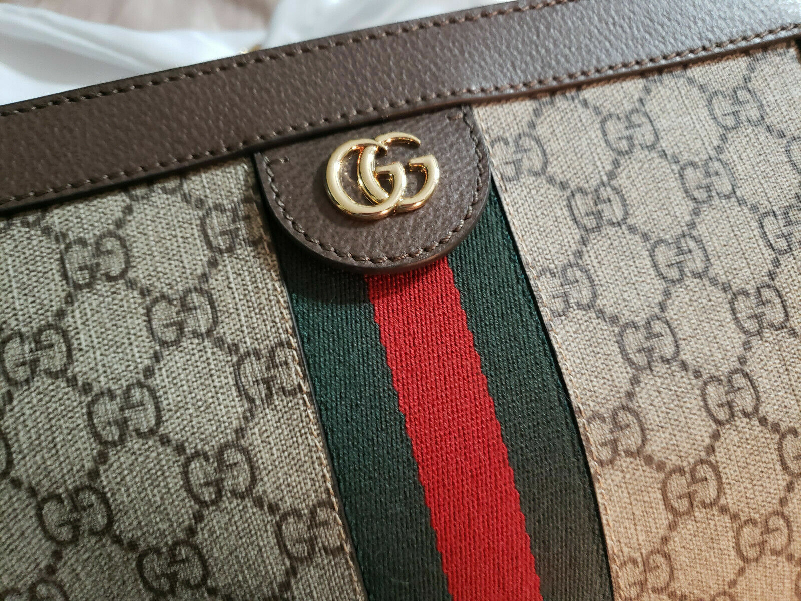 AUTHENTIC GUCCI OPHIDIA SMALL CHAIN SHOULDER BAG CANVAS SUPREME BEAUTIFUL