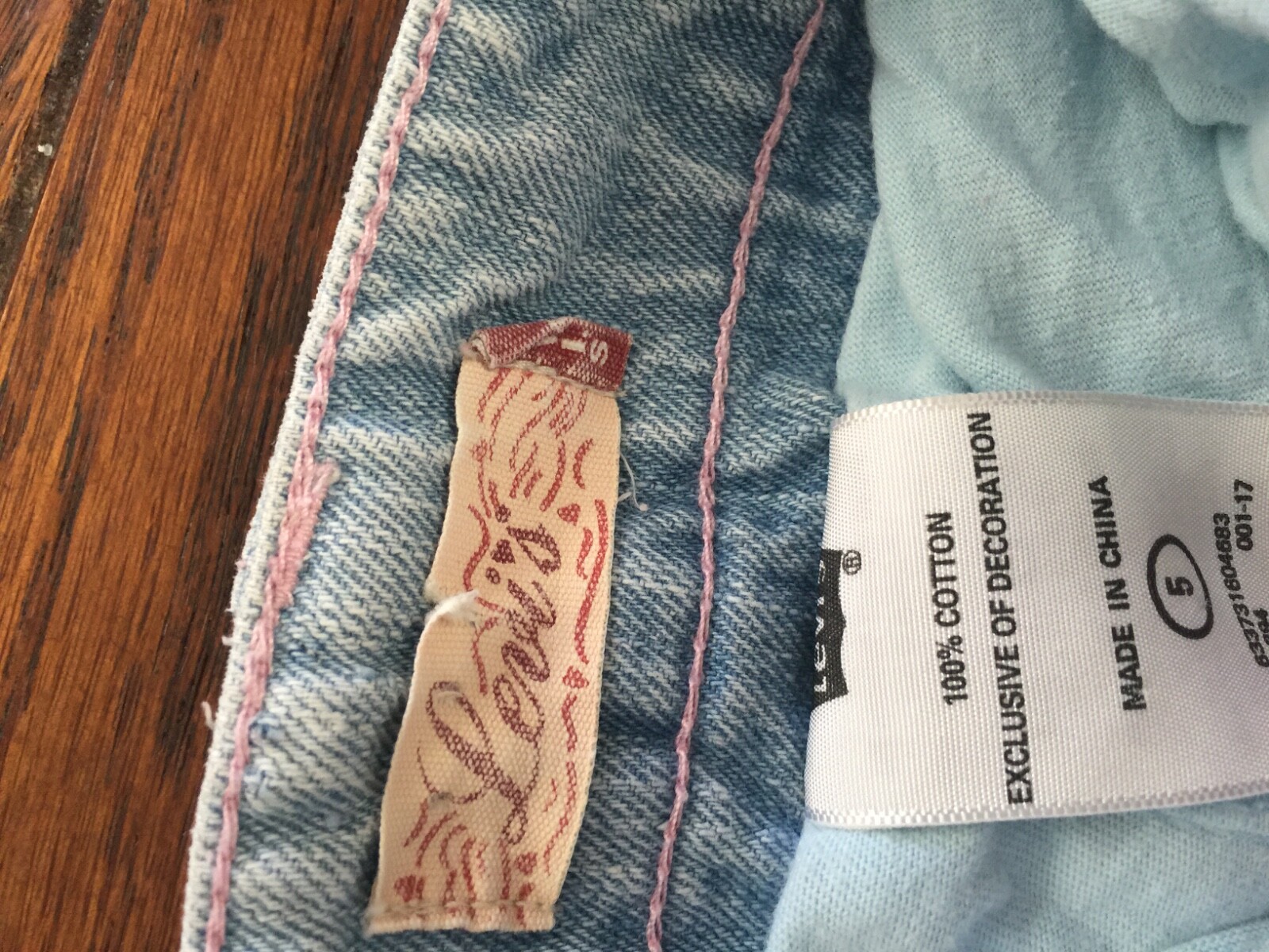 Girls Levis Denim and Fabric Jean Scooter Skirt Size 5