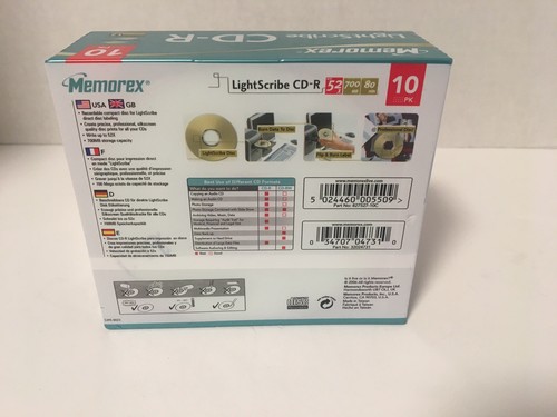 Memorex Lightscribe CD-R disk 10 Pack Set Compact Disc NEW in package sealed