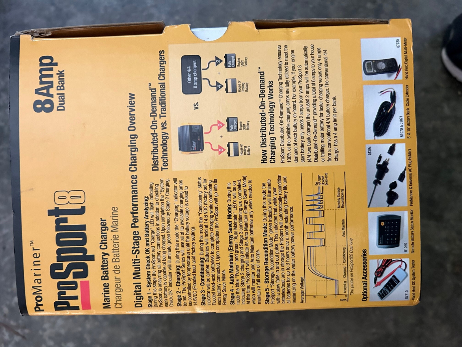 ProMariner ProSport 8 Gen 4 HD 8 Amp 2 Bank On-Board Marine Boat Battery Charger