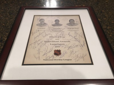 Boston Bruins Signed Auto 1970 NHL Awards Program Orr Stanley Cup Champions