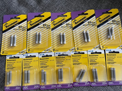 *(24 FUSES)* Bussmann Microwave Oven Fuse 20 Amp 250V 2 pk Ceramic BP/ABC-20 NEW