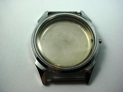 Watch Case Id 28.08mm Mens Vintage Gruen Silver Tone Crystal Dust Case Case Back