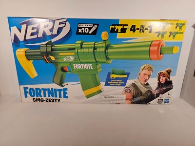 NERF Fortnite SMG-Zesty Elite Dart Blaster - Removable Stock, Barrel, clip