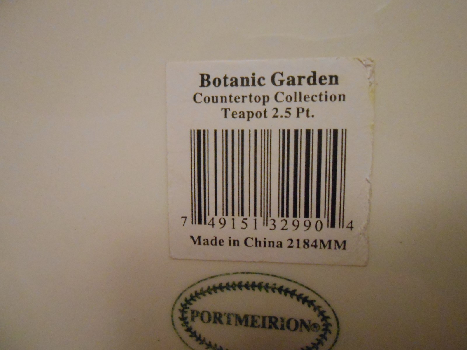 Portmeirion Botanic Garden Counter Top Collection Teapot 2.55pt