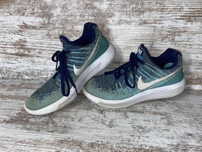 Nike Lunarepic Flyknit 2 Running Shoes Blue White 863780-402 Women's Size 6.5