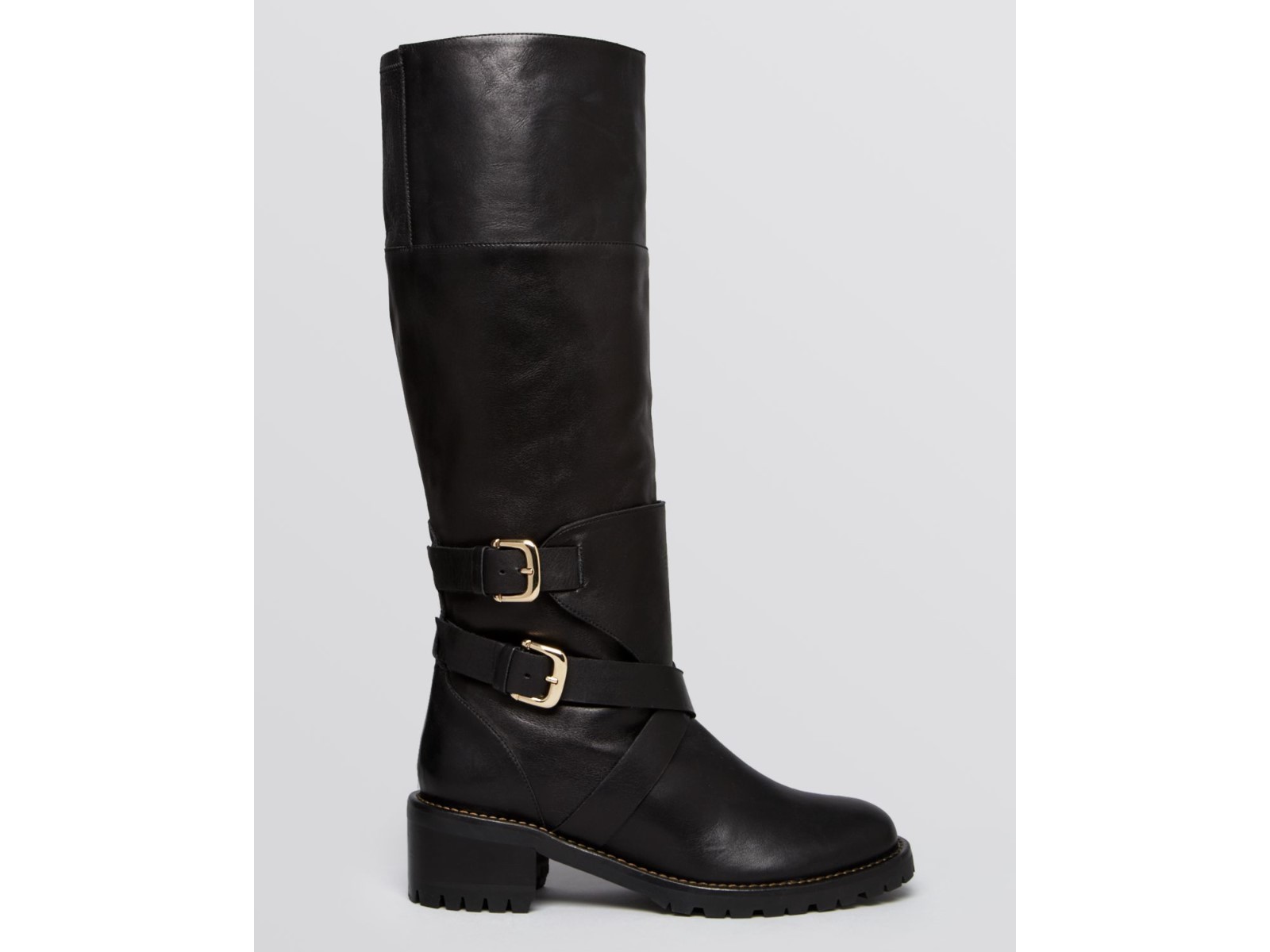 Pre-owned Dana Davis Boots Leather Platform Lug Sole Boots Madison In Black
