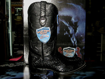 Pre-owned Wild West Boots Wild West Black Genuine Crocodile Hornbak Western Cowboy Boot J-toe (d) 2990205