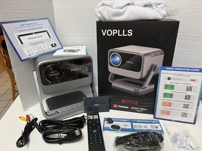 VOPLLS 4K Projector with WiFi and Bluetooth, Netflix, AI Auto Focus