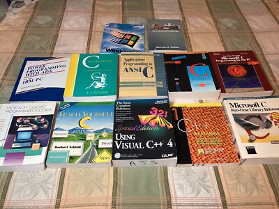12 Vintage Computing Books On C, C++, Quick C ADA Windows 98
