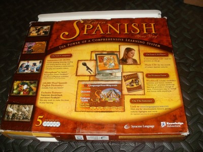 LEARN SPANISH YOUR WAY Knowledge Adventure Software Audio Headphones Workbook LN