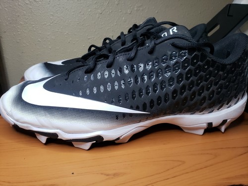 Nike Vapor Men Size 13 Cleats Shoes Black White baseball