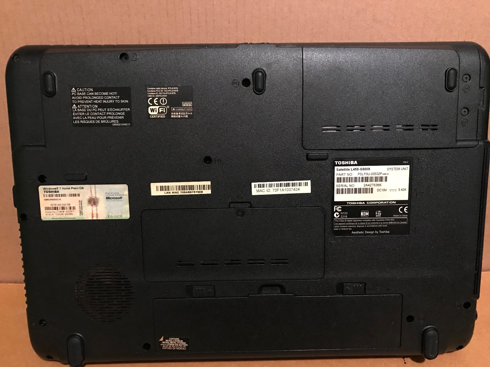 Toshiba satellite laptop computer