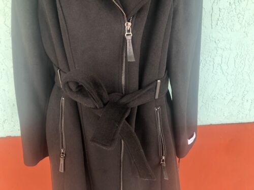 Pre-owned Calvin Klein Women's Wool Coat Black Plus Sizes Msrp $460 Free Shipping.