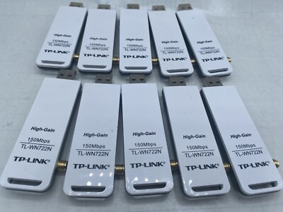 Lot Of 10 TP-LINK 150MB 802.11n High Gain Wireless USB 2.0 Adapter TL-WN722N
