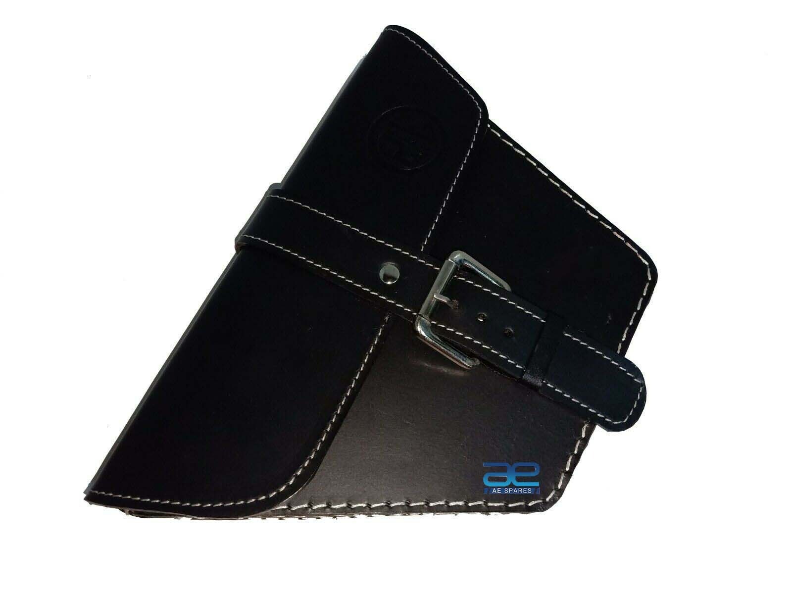 Genuine Leather Side Panel Bag Black Fits Royal Enfield Interceptor 650 cc  
