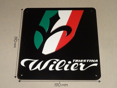 Wilier Bikes, Cycling Sign, Acrylic - Black, White, Red & Green: 190mmX190mm. 