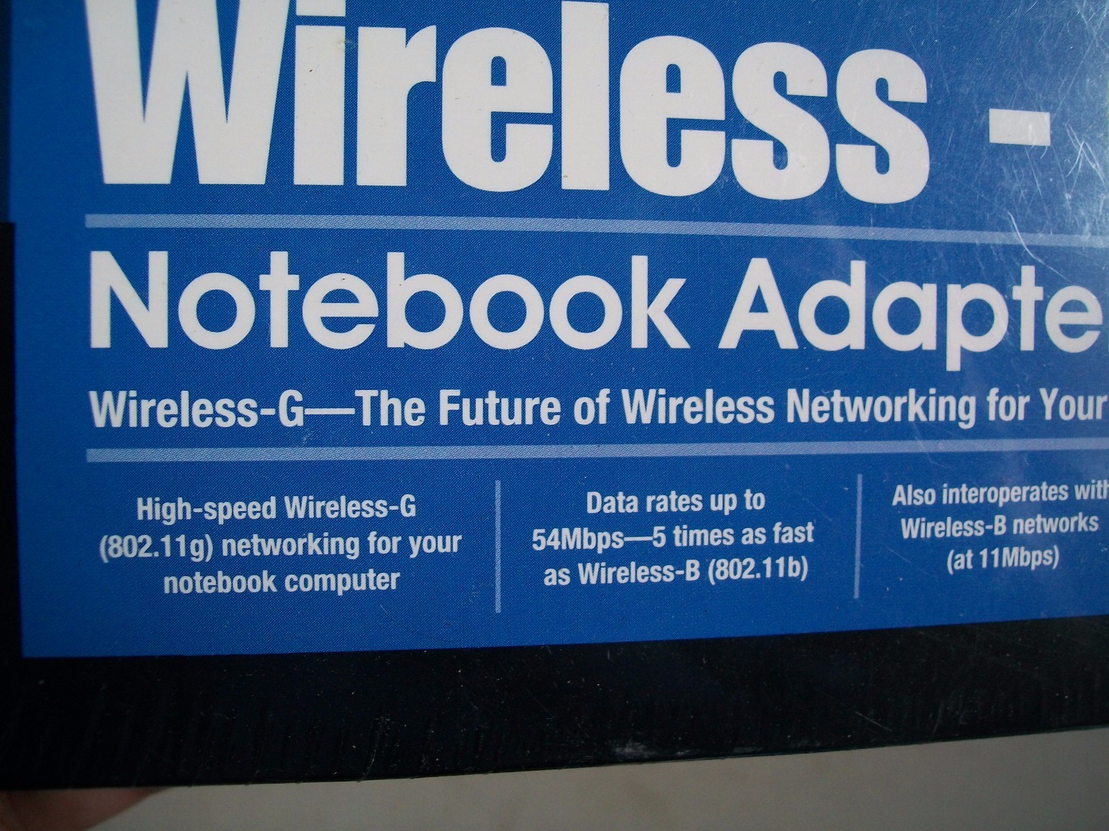 NIB - Linksys Wireless - G Notebook Adapter