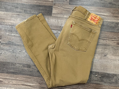 Mens 513 Levis Jeans Pants Slim Straight Khaki Tan Brown Size
