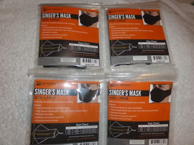 Protec Singer's Face Mask Model A345 Size Large LOT OF 4 NEW Sealed BAGS
