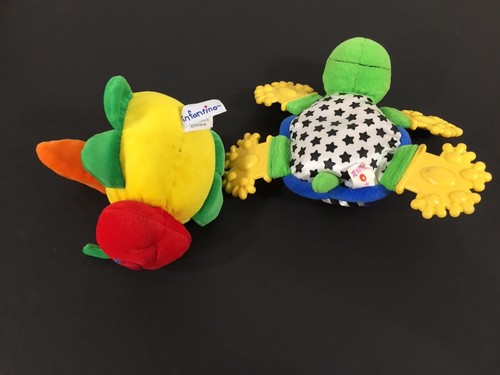 Vintage 1990s Baby Toys Kids II 2 Dog Duck Rattle Bananas in Pajamas Safety 1st