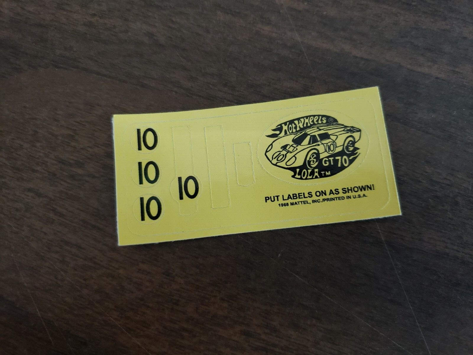 Hot Wheels Lola GT 70 Redline DIE CUT Reproduction Stickers