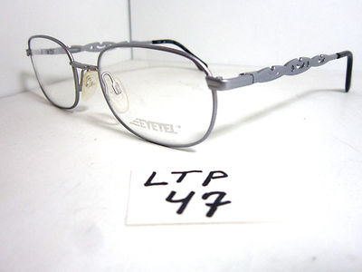 Vtg 90s EYETEL Eyeglass Frame Clam 114 Gray Made In Italy Metal (LTP-47)