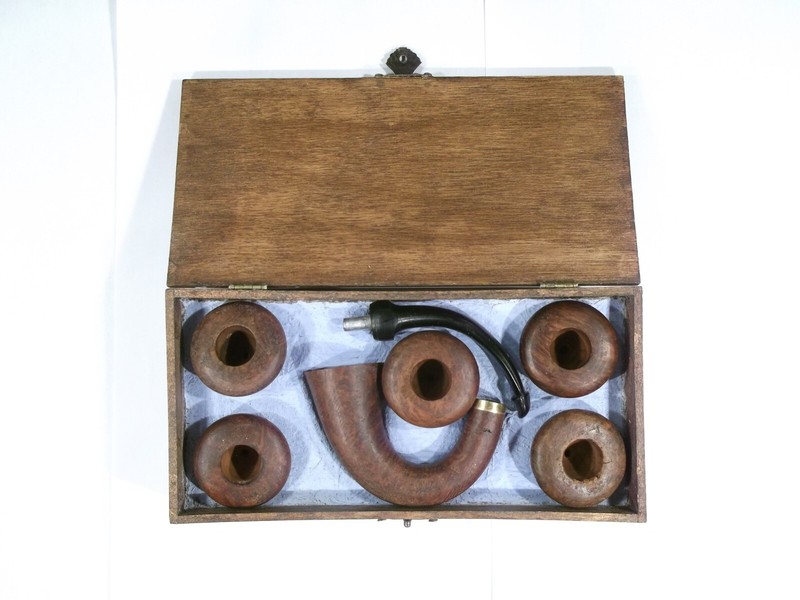 Pipe Calebasse Calabash En BruyÃ¨Re Avec 5 Foyers DÃ©Montables En Ã©Tui Neuve