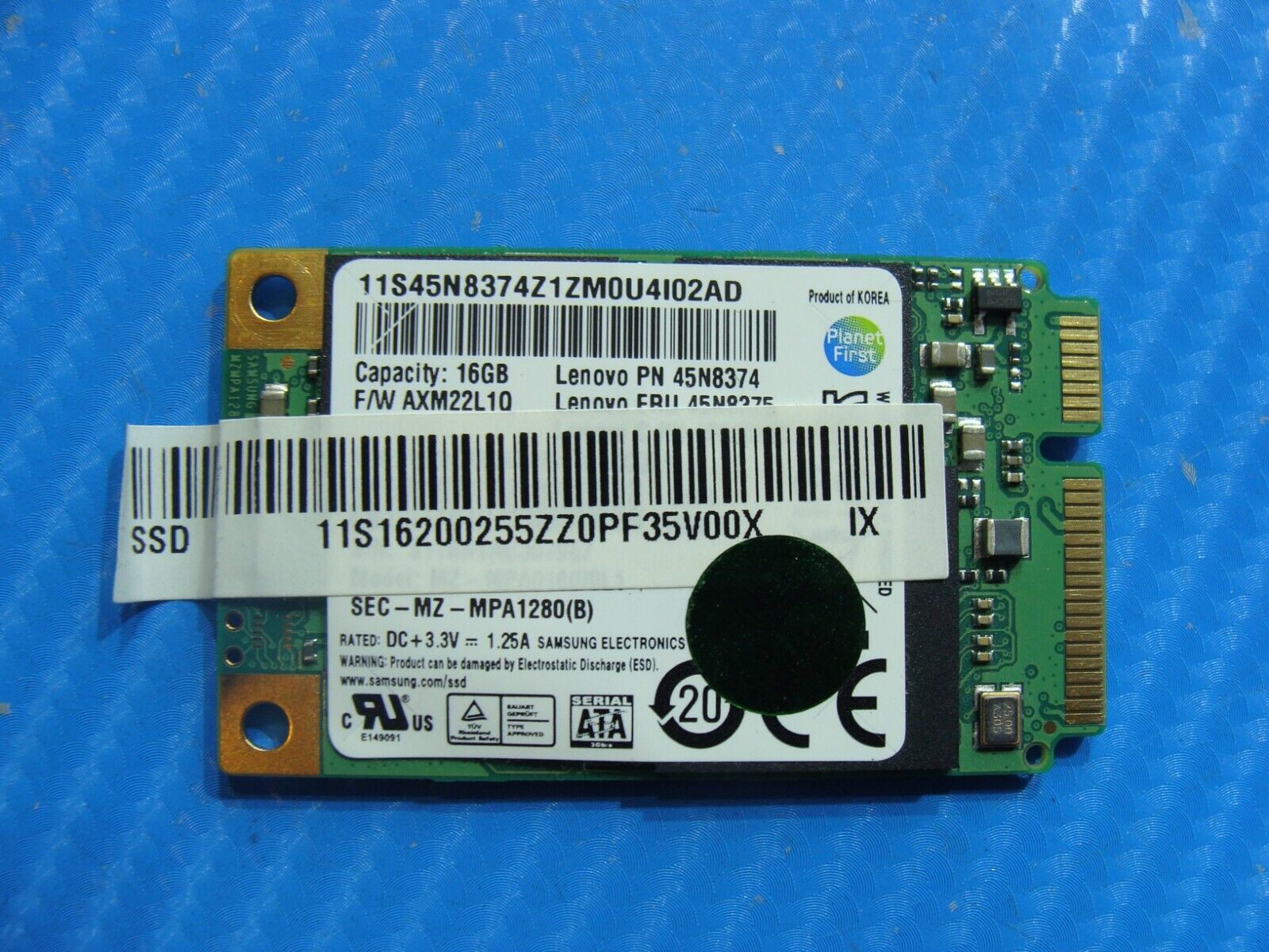 Lenovo Y500 16GB mSATA SSD Solid State Drive MZ-MPA1280(B) AXM22L10 45N8374 Lenovo Y500 16GB mSATA SSD Solid State Drive MZ-MPA1280(B) AXM22L10 45N8374