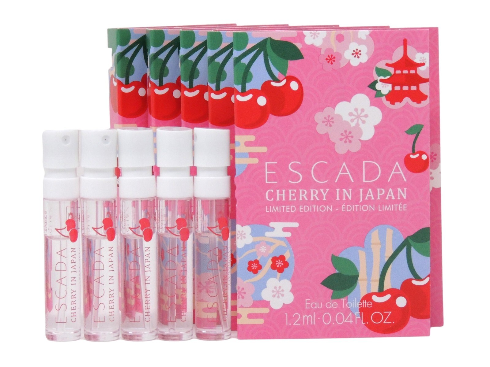 ESCADA CHERRY IN JAPAN EDT 1.2ml .04fl oz x 5 PERFUME SPRAY