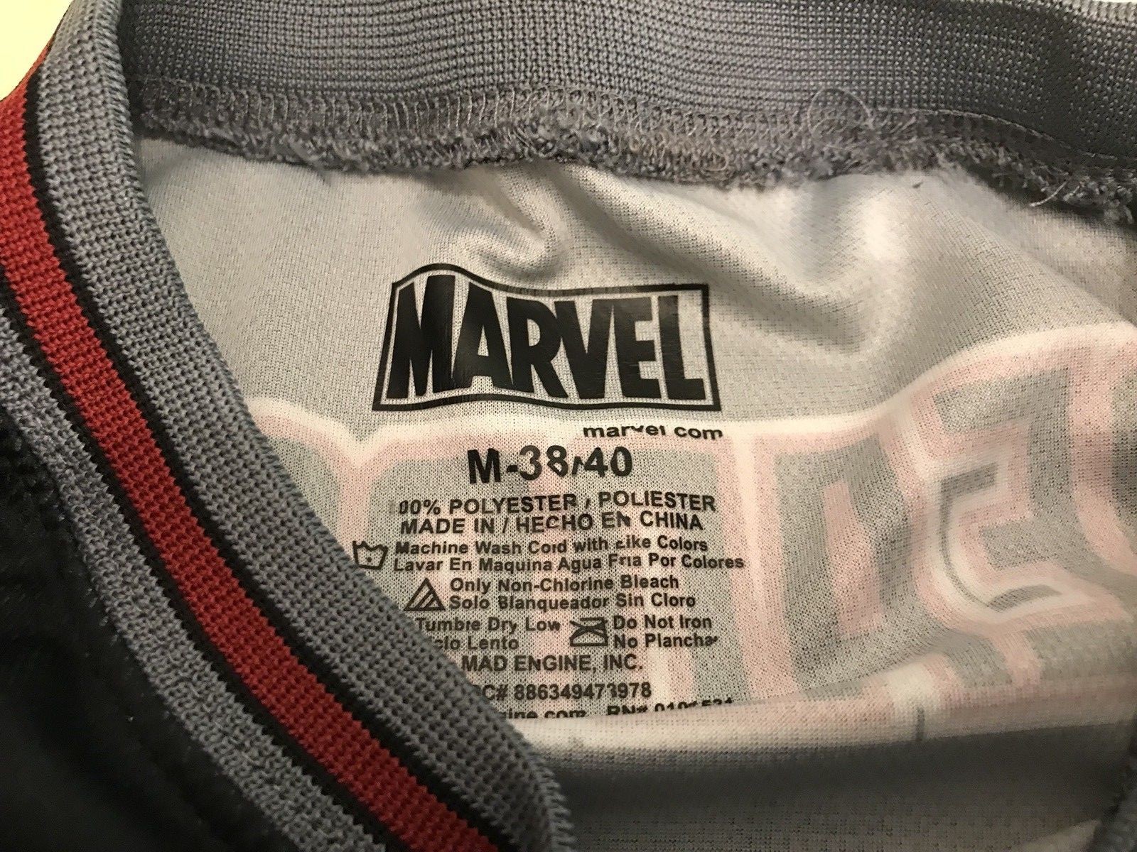 MENS MARVEL DEADPOOL TANK TOP MESH JERSEY #91 SZ M (38-40)
