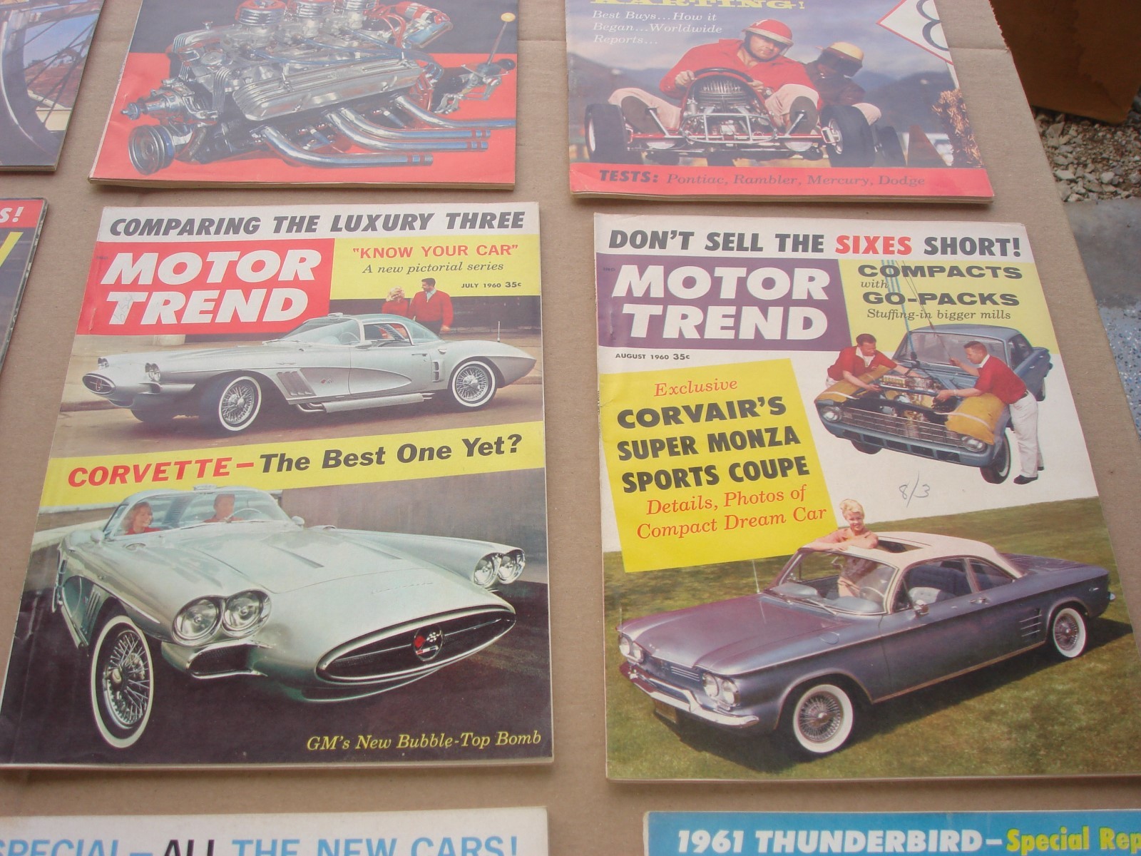 Lot of 12 VINTAGE 1960 MOTOR TREND CAR MAGAZINE Complete Year Chevy Ford Mopar