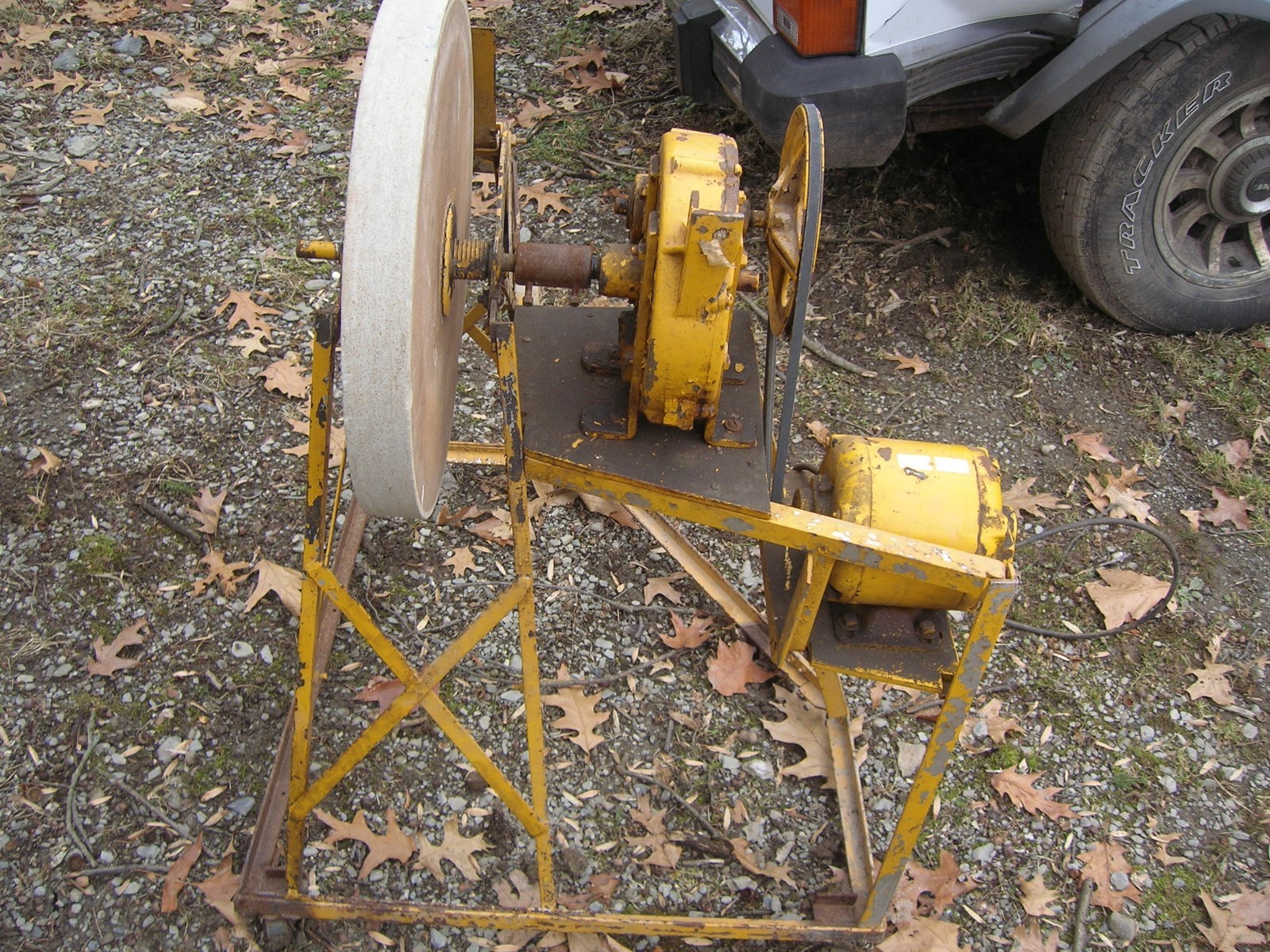 Antique Electric Grinding Sharpening Stone Wheel Farmhouse Vintage Country Chic