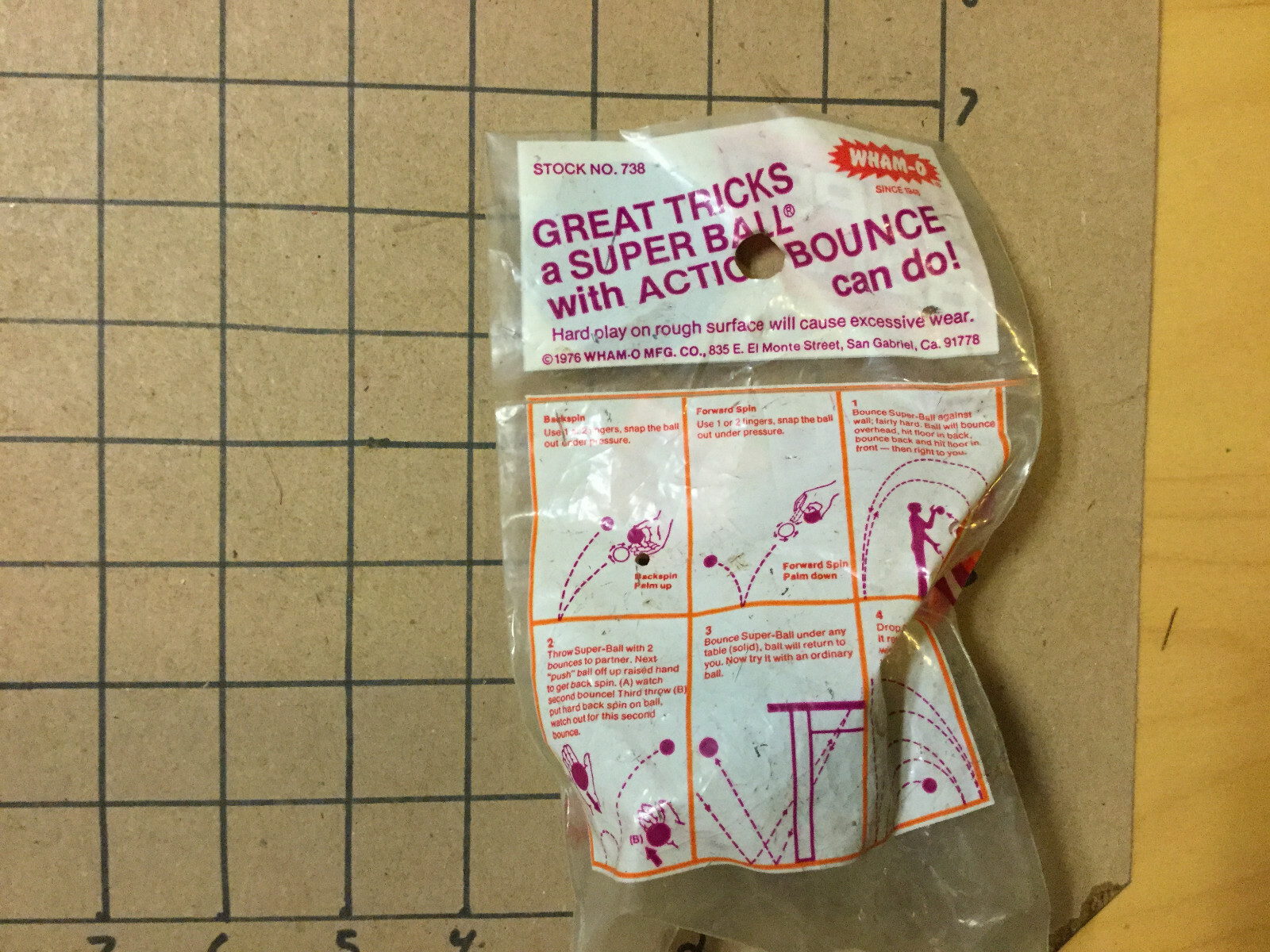 vintage Original UNUSED -- SEALED -- 1976 WHAMO SUPER BALL action bounce